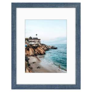 lot 2063 image: Frametory, 11x14 Frames Display 8x10 Picture with Mat or 11x14 Photo Without Mat, Shatter-Resistant Glass, Pre-Installed Wall Mounting Hardware - Blue