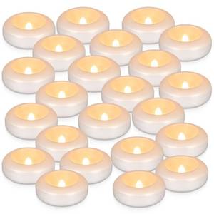 lot 2077 image: CAKETYCG 24Pack Waterproof Flameless Floating Tealights, 120Hour Warm White Battery Flickering LED Tea Lights Candles - Wedding, Party, Centerpiece, Pool & SPA.