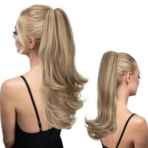 lot 2095 image: youngways Clip in Ponytail Extension 18 Inch Pony Tails Hair Extensions for Women Long Straight Curly Tail Ponytail Hair piece Synthetic Fake Versatile Pony (Sand)