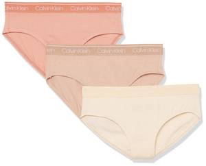 lot 2116 image: Calvin Klein Kids Girls Modern Cotton Bikini Underwear 3-Pack, NudeRose DawnHoney, Large