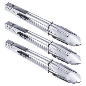 lot 2119 image: HINMAY Stainless Steel Serving Tongs Metal Cooking Tongs (9-Inch 3 Pieces)