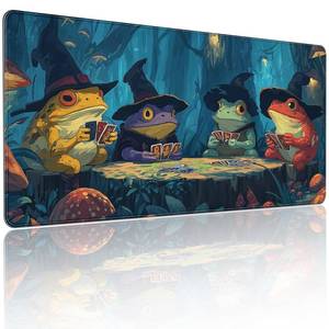 lot 2453 image: Anime Frog Playing Card Gaming Mouse Pad, Extended 35.4 x 15.7 Inches, Non-Slip Rubber Base, Stitched Edges,Water Proof�� XXL Desk Mat