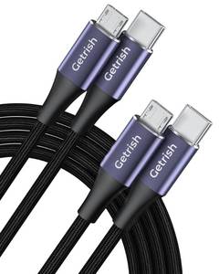 lot 2463 image: USB C to Micro USB Cable 6.6FT 2-Pack, Micro USB to USB C, Nylon Braided Type C to Micro Charger Cord Compatible with Kindle, PS4, Xbox One, Samsung S7S6S5 and Micro Devices