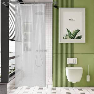 lot 2478 image: AmazerBath Long Stall Shower Curtain 36x84 Inches, Walk in Shower Curtain Plastic, Clear Shower Stall Curtain Heavy Duty Thick PEVA, Narrow Curtain with 2 Weighted Stones and 6 Grommet Holes