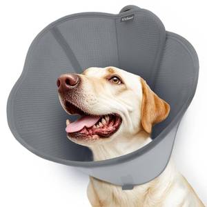 lot 2479 image: Vithael Upgraded Dog Cone Collar for Large Medium Dogs, Soft Dog Cone with Double-Layer Design, Adjustable Pet Recovery Collar for Dogs After Surgery, Elizabethan Collar (XL, Grey)