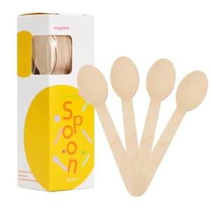 lot 2482 image: DTFMZOV 50 Pcs Disposable Wooden Spoons, 6.3 Inch Wood Spoons for Eating, Eco-friendly Biodegradable Compostable Spoons Wooden Cutlery for Camping Picnics Dinner Party Supplies