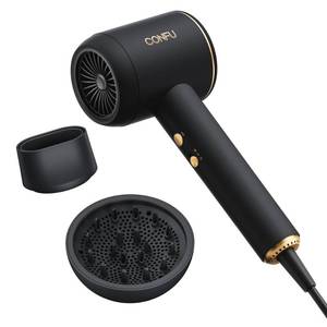 lot 3846 image: CONFU Diffuser Blow Hair Dryer - 420 Million Plasma Blowdryers for CurlyFineThickFrizzy Hair - Professional 1600 Watt Ionic Hairdryers Handheld Lightweight (Black)