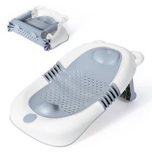 lot 3848 image: Orzbow Baby Bath Support, Foldable Newborn Bathtub 0-6 Months, Non-Slip Soft Baby Bath Tub with Suction Cups, Ergonomic Design, Newborn Infant Essentials Must Haves, Gray