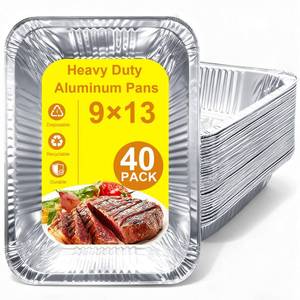 lot 3850 image: Whaleme 40 Pack Aluminum Foil Pans 9x13 - Disposable Half Size Deep Steam Table Tin Foil Pans for Oven Baking Cake, Roasting Turkey, Food Prepping, Storing, Freezing, Chafing