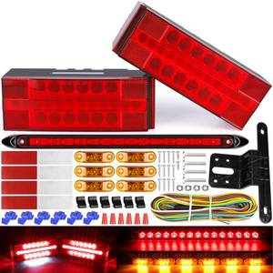 lot 3857 image: RONSTA Boat LED Trailer Lights Kit and Light Bar with Wiring Harness Combined Stop, Tail Lights, Amber Trailer Marker Lights, Boat Trailer for Camper Truck Snowmobile