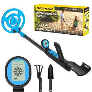 lot 3904 image: GDDREAM Metal Detector, Rechargeable Metal Detector for Kids, Adjustable 31.5-38.5 Kids Metal Detector Kit, 7.5 IP68 Waterproof Coil for Outdoor Exploration, Gift for Boys & Girls, Blue