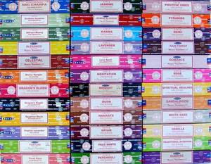 lot 4118 image: Satya Premium Mix Assorted Incense Sticks Set of 12 Pack  for Meditation, Aromatherapy, Healing, Yoga, Positivity and Relaxation  180 Sticks (12Packs X 15Sticks)