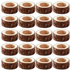 lot 4126 image: Lawei 20 Pack Wooden Tealight Candle Holder, Wood Votive Tealight Holder Tealight Candlestick for Wedding Party Birthday Holiday Decoration