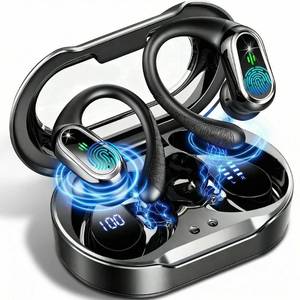 lot 4137 image: Wireless Earbuds, 2026 Bluetooth 5.4 Headphones Sport, 60Hrs HiFi Stereo Deep Bass Over-Ear buds with ENC Noise Cancelling Mic, IP7 Waterproof & LED Display Earphones with Earhooks for WorkoutRunning