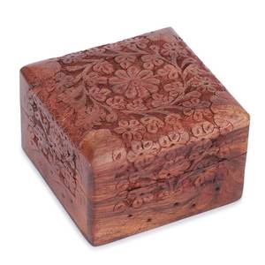lot 4139 image: Ajuny Wooden Hand Carved Decorative Keepsake Box Jewelry Armoire Treasure Chest Trinket Holder Storage Travel Organiser Perfect Unique Gifts Ideas for Men and Women