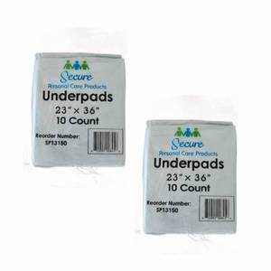 lot 4140 image: 2 Pack Underpads 23 x 36 10 Count