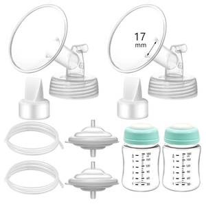 lot 4367 image: Momstouch Pump Parts Compatible with Spectra S1S29 Plus, Not Original Accessories, Full Set Replacements Include 17mm Flange, Duckbill Valve, Backflow Protector, Tubing and Bottle
