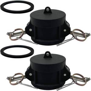 lot 4392 image: BITOTU 2PCS Camlock Fittings Poly DC-150 1-12 Type DC Standard Couplings Cam lock Fittings Polypropylene Cam Groove Fitting Dust Cap (1.5 inch, Type DC)