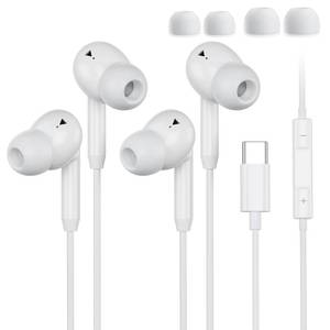 lot 4395 image: USB C Wired Earbuds,USB C Headphones Wired with Microphone 2 Pack for iPhone 171615 Pro Max Plus, Type C in-Ear Earphones, HiFi Stereo, No Latency, Comfortable for All-Day Use, for Android