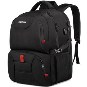 lot 4400 image: HILUSEN Extra Large Backpack for Men 50L, Insulated Cooler Lunch Box Backpack, Water Resistant 17inch Travel Laptop Work Bookbag with USB Charging Port,Black