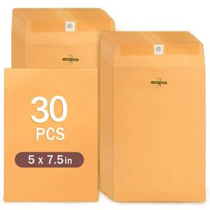 lot 4409 image: 5 x 7.5Inch Yellow Manilla Envelopes,Gummed Clasp Closure 28 lb Kraft Paper Envelopes for Business Home Office Document