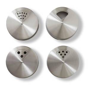 lot 4414 image: Mason Jar Shaker Lids Stainless Steel �� Adjustable Spice & Seasoning Dispenser Tops for Regular Mouth Ball Canning Jars (4 Pack)