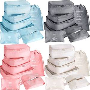 lot 4419 image: Reginary 28 Pcs Packing Cubes for Travel, 4 Sets Luggage Organizer Bags Foldable Suitcase Organizers for Vacation Cruise(Light Color)