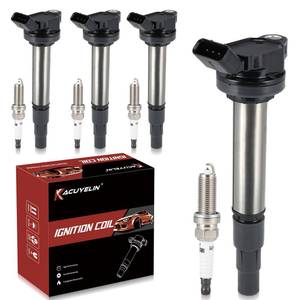 lot 4436 image: KacuYelin UF596 Ignition Coil Pack & Iridium Spark Plugs Compatible with Toyota Corolla Matrix Prius Prius Plug-In Prius V Lexus CT200h Scion xD 1.8L L4 2008-2015 UF596 Coil Pack Sets of 4