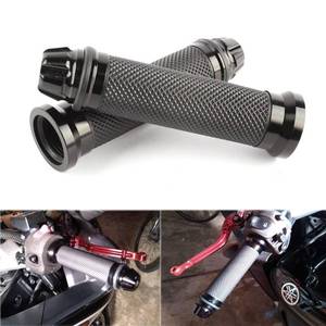 lot 4441 image: Custom Motorcycle Sport Bike CNC Aluminum 78 22mm Handlebar Rubber Gel Hand Grips for Chopper Cruiser Bike