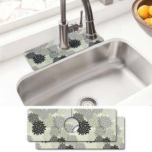 lot 4453 image: Sink Faucet Absorbing Mat, 2 Pack Drying Mat Around Faucet Sink Splash Guard Behind Faucet Sinkmat For Kitchen Bathroom Island Rv 15  5.5 Inch (38  14 cm)
