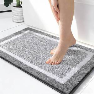 lot 4472 image: OLANLY Small Bathroom Rugs 24x16, Extra Soft and Absorbent Microfiber Bath Rugs, Non-Slip, Machine Washable, Quick Dry Shaggy Bath Carpet, Bath Mats for Bathroom Floor, Tub, Shower, Grey