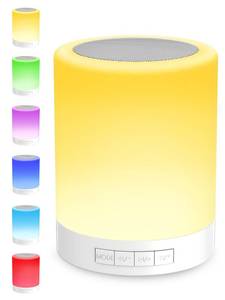 lot 4486 image: ARINTA Touch Bedside Lamp with Bluetooth Speaker, Colorful Night Light Dimmable, Outdoor Table Lamp with Touch Control, Best Gift for Teens Kids Children Men Women, Sleeping Aid Lamp.