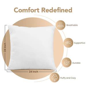 lot 5016 image: Utopia Bedding Outdoor Pillow Inserts 24 x 24 Inches (Pack of 2, White), Water Resistant Garden Throw Pillows for Patio and Porch Furniture