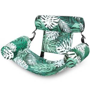 lot 5021 image: SLOOSH Pool Floats Chairs Adult,Inflatable Pool Lounge,Plant Pattern Floating Mat Hammock,Blow up Water Chairs Noodles rafts for Party Summer Water Beach Fun,Green Leaves