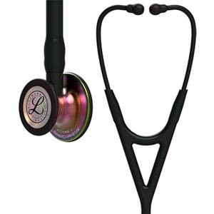 lot 5959 image: 3M Littmann Cardiology IV Diagnostic Stethoscope, 6165, More Than 2X as Loud, Weighs Less, Stainless Steel Rainbow-Finish Chestpiece, 27 Black Tube, Stem, and Headset