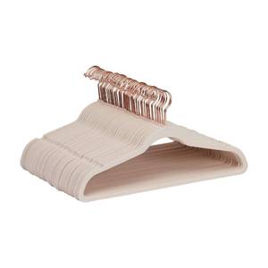 lot 5964 image: Amazon Basics Space Saving Slim Velvet Non-Slip Suit Clothes Hangers, Sturdy Construction, Closet Organizer, Pack of 50, Blush PinkRose Gold