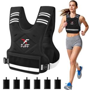 lot 5991 image: FUFF Weighted Vest Woman, 4-10 Lb Adjustable Weight Vest for Women Men, Female Strength Training Body Vest for Walking Exercise Running Workout