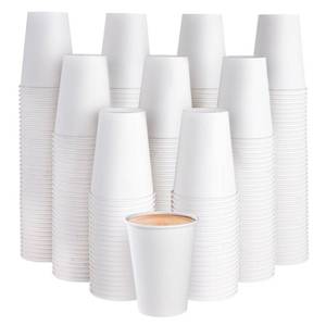 lot 5996 image: JOLLY PARTY 300 Pack 12 oz Disposable Paper Coffee Cup, HotCold Beverage Drinking Cups for Water, Paper Coffee Cups, White Hot Coffee Cups