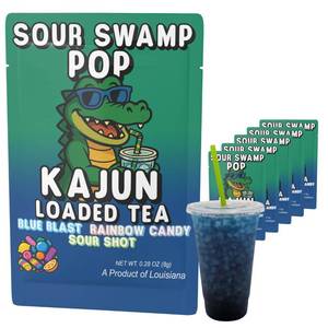 lot 6208 image: Kajun Loaded Tea Packets �� Sour Swamp Pop  Blue Blast  Rainbow Candy  Sour Shot Flavor  Sugar Free Energy Tea Powder  250mg Green Tea Caffeine  Zero Calories  Keto Friendly