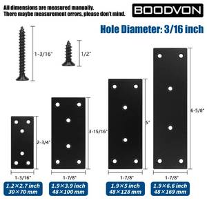 lot 6232 image: Mending Plate, Metal Steel Flat Straight Brace Bracket, Black Double-Wide Joining Plate for Wood Furniture Fastening & Fixing with 2 Sets of Screws of Different Lengths(48x128mm, 2 Pack)
