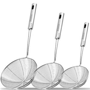 lot 6239 image: Anaeat Stainless Steel Spider Skimmer, Set of 3 Professional Kitchen Pasta Strainer Spoon with Long Handle - Asian Strainer Ladle Wire Skimmer Spoons for Cooking and Frying (4.55.36.1)
