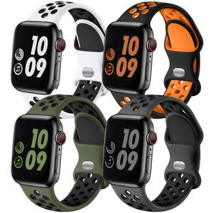lot 6248 image: Adorve 4 Pack Sport Bands Compatible with Apple Watch Bands for Men Women 49mm 46mm 45mm 44mm 42mm 41mm 40mm 38mm,Breathable Soft Silicone Strap for iWatch Band Series 11 10 SE Ultra 9 8 7 6 5 4 3 2 1