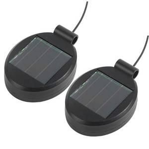 lot 6253 image: 2 Pack Solar Light Replacement Top Part Panel for Outdoor Hanging Lanterns - Solar Lantern Lamp Led Replacement Top Battery Box for Garden Patio Walkway Yard(Black)