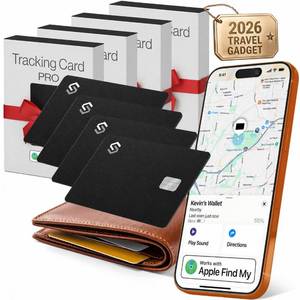lot 6264 image: SPOTMINDERS Apple MFi Certified Credit Card Wallet Tracker PRO 4-Pack (iOS Only) Works with Apple Find My Rechargeable Tracking Card for Wallet IP68 0.07in Slim iPhone Item Finder for Luggage or Purse