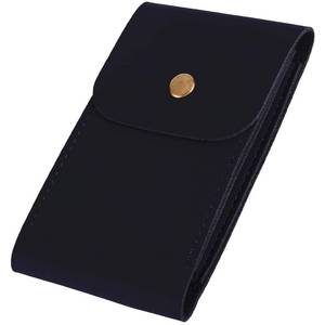 lot 6271 image: CALFOVERA Single Deck PU Leather Playing Card Holder Black Leather Playing Card Case Box Pouch Multipurpose Compatible Wallet with Snap Button for Poker Bridge Board Games Travel Accessory