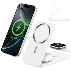 lot 6286 image: XNYAND Compatible MagSafe 3 in 1 Wireless Charging Station for Apple, Magnetic Foldable Charger Stand for iPhone 171615141312 Pro Max, Apple Watch UltraSeries & AirPods Pro Fast Charging Dock