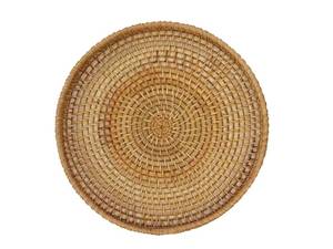 lot 6326 image: WEEMYY Hand Woven Rattan Serving Basket 9.45 inch - Round Platter for Fruit, Snacks, Appetizers, Bread, Breakfast, BBQs, Parties - Decorative Tray for Living Room, Kitchen, Dining Decor (Medium)