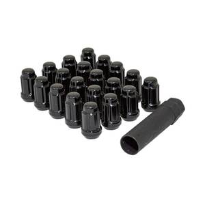 lot 6353 image: Gorilla Lug Nut, Acorn, 12 mm x 1.50 Thread, 60 Degree Seat, Closed End, Key, Steel, Black Chrome, Universal, Set of 20