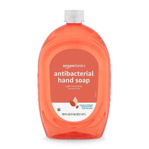 lot 6354 image: Amazon Basics Liquid Hand Soap Refill, Light Moisturizing, Triclosan-Free, Phthalate-Free, Paraben-Free, Citrus, 50 Fl Oz (Pack of 1) (Previously Solimo)