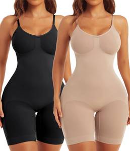 lot 6367 image: EUYZOU 2PK Shapewear Bodysuit for Womens Tummy Control Seamless Body Shaper Top - BlackSkin XLXXL